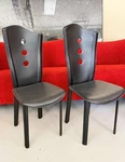 Vintage Mackintosh Style Amisco Gibo Postmodern Dining Chairs Black High Back Used. Price: $500.00.