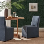 Tessera Upholstered Linen-blend Slipcovered Dining Chair Denim New. Price: $278.75.