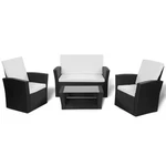 Patio Lounge Set Sectional Sofa 4 Piece With Cushions Poly Rattan Vidaxl New. Price: $252.99.
