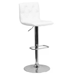 Flash Furniture Contemporary Button Tufted White Vinyl Adjustable Height New. Price: $153.99.
