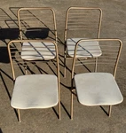 Hamilton Cosco Vintage Mid Century Folding Chairs Brown/ Tan/ Gold Mcm Set Of 4 Used. Price: $149.00.