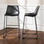2X Black- Walker Edison Douglas Urban Industrial Faux Leather Armless Bar Chairs New. Price: $119.99.