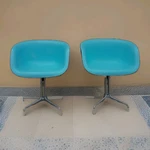 Pair 2 La Fonda Eames Herman Miller Base Upholstery Removed Mcm Chair Used. Price: $950.00.