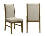 6PC Contemporary Rich Brown Finish Upholstered Dining Side Chairs Solid Wood New. Price: $610.00.