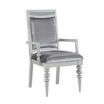 Grey And Platinum Upholstered Arm Chairs New. Price: $541.65.