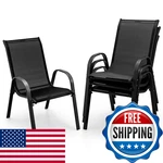 Giantex Set Of 4 Patio Chairs Stackable Outdoor Dining 330 Lbs Capacity New. Price: $163.78.