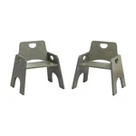 ECR4KIDS Stackable Wooden Toddler Chair 10" Furniture Grey Wash 2-PACK New. Price: $89.00.