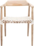 Munro Natural Teak & White Leather Woven Accent Chair - Fully Assembled New. Price: $455.99.