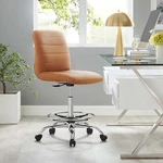 Modway Ripple Armless Mid-back Vegan Leather Drafting Chair Silver Tan New. Price: $163.35.
