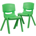 Flash Furniture Pack Stackable Chair, 15.5" Seat 2-YU-YCX-005-GREEN-GG New. Price: $119.99.