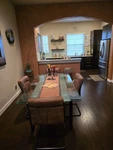 Moes Home Ansel Brown Leather Upholstered Dining Chairs Iron Frame Set Of 2 New. Price: $1450.00.