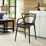 Modway Contemporary Modern Unique Molded Plastic Accent Dining Armchair Black New. Price: $118.25.