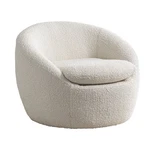 Winnie Modern Teddy Boucle Fabric Barrel Chair, 360 Degree Swivel, White New. Price: $329.98.