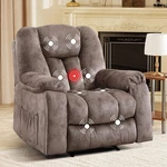 Ebello Manual Recliner Chair W/ Massage & Heat, Soft Fabric Single Sofa New. Price: $260.99.