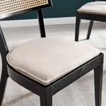 Modway Caledonia Rattan Elm Wood Fabric Dining Chairs Black/beige (set Of 2) New. Price: $305.10.