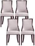 Grand Light Gray Faux Leather Dining Armchairs Set Of 4 New. Price: $1609.91.