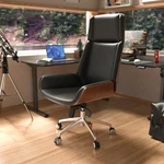 Luxury Wooden Swivel And Adjustable Executive Chair Wide Pu Leather Office New. Price: $289.00.