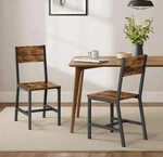 Vasagle Dining Chair Set Of 2 Rustic Wood Metal Frame Brown Black New. Price: $75.99.