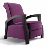 Artiva Usa 'kuta' Solid Wood Java Black And Premium Purple Microvelvet Recliner New. Price: $799.99.