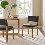 Calder Fabric Upholstered Wood Armless Dining Chair Dark Gray New. Price: $248.05.