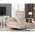 Pemberly Row Modern Large Corduroy Fabric Swivel Recliner Ivory New. Price: $178.18.