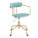 Lumisource Office Chair, Gold Metal/light Blue Velvet Oc-demiauvlbu New. Price: $220.00.