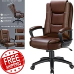 Heavy Duty Leather Office Rolling Computer Chair High Back Executive Desk Brown New. Price: $121.27.