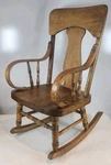 Antique Child's Farmhouse Rustic Oak Bentwood Arms Rocking Chair Heirloom Gift Used. Price: $600.00.