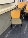 Guest Stack Chair By Hon Office Furniture W/ Wood Back & Fabric Seat Arms Used. Price: $59.00.