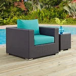 Modway Convene Outdoor Patio Armchair In Espresso Turquoise New. Price: $454.95.