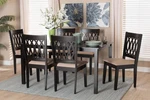 Florencia Espresso Wood Beige Fabric 7-PIECE Dining Set New. Price: $858.00.
