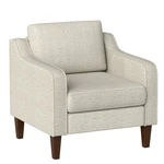 Accent Chair, Beige Linen Fabric Upholstered Armchair With Scooped Arms, Comfort New. Price: $148.99.
