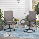 Set Of 2 Swivel Patio Dining Chairs High Back Metal Outdoor Furniture New. Price: $230.84.