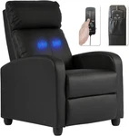 Recliner Chair With 2 Point Massage Function Black Lumbar Support, New. Price: $216.99.