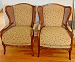 2 Vintage Ethan Allen Faux Bamboo Cane Living Room Lounge Chair Italian Regency Used. Price: $1500.00.