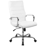 High Back White Leathersoft Office Desk Chair With Chrome Base And Armrests New. Price: $166.90.