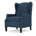 Benjara Manual Recliner Chair- Wingback And Nailhead Trim- Navy Blue Polyester New. Price: $597.95.