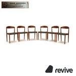 Set Of Knud Anderson Vintage Teak Wood Chairs Brown Gray 1967 Made Used. Price: $3869.03.
