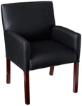 Boss Office Products Reception Box Arm Chair With Mahogany Finish Black (b... New. Price: $323.11.