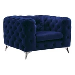 Benjara Chesterfield Design Fabric Chair W/ Track Arms & Angled Metal Legs-blue New. Price: $971.99.