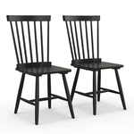 Windsor Dining Chairs Set Of 2 Armless Spindle Back Solid Rubber Wood Black New. Price: $139.99.