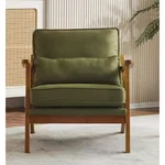 Karl Home Green Chair With Lumbar Support Pillow, Wide Armrest, Brown Wood New. Price: $85.00.