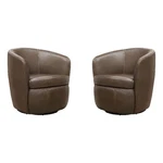 Pemberly Vintage Brown Italian Leather Swivel Club Chair (two Pack) New. Price: $1081.04.