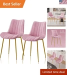 Dining Chairs Set Of 2, Velvet Fabric & Metal Frame, Mordern Style For Kitche... New. Price: $217.99.