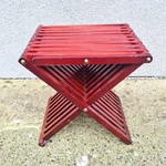 Vintage Folding Wooden Stool, Iconic Design Chair, Space Saving Furniture Used. Price: $145.00.