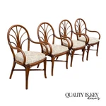 Vintage Hollywood Regency Bentwood Rattan Fan Back Dining Chairs - Set Of 4 Used. Price: $795.00.