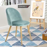 Homy Casas Zomba Upholstered Dining Chairs Boucle/ Velvet Fabric, Oak Metal Legs New. Price: $149.00.