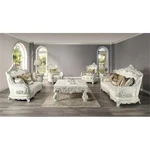 Acme Adara Tufted Faux Leather Chair With 2 Pillows In White And Antique New. Price: $2361.62.