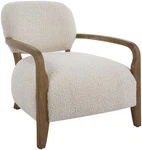 Uttermost 23772 Telluride 28"W Oak Framed Polyester Accent Chair - / White New. Price: $1274.40.