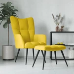 Luxury Mustard Velvet Accent W/ Footstool Modern Lounge Armchair New. Price: $217.02.
